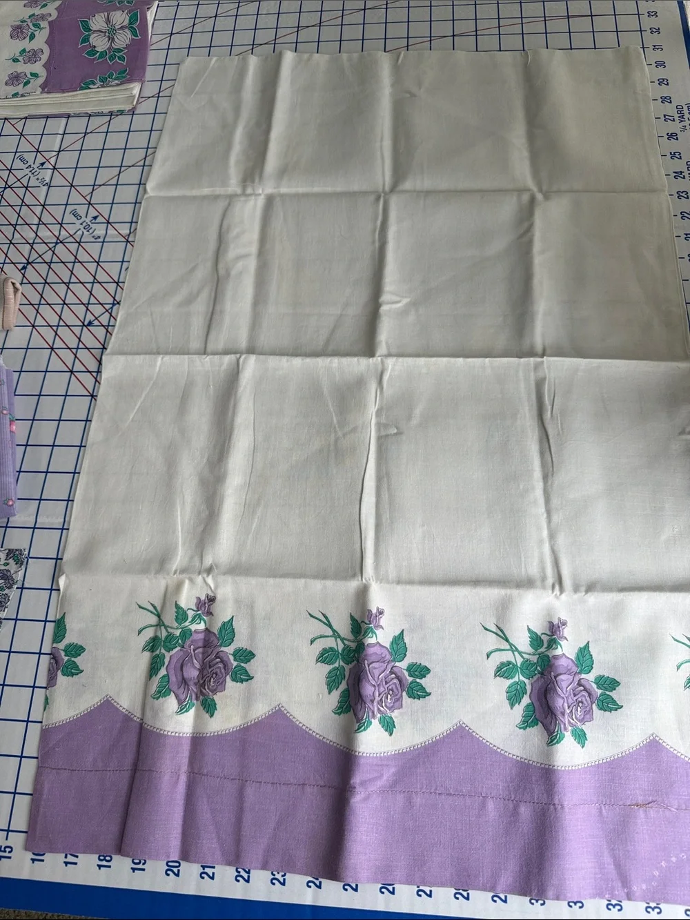 Vintage Purple Cutter Textile Lot 1940s Dress Pillowcases Corduroy Rick Rack